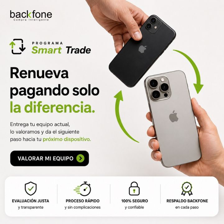 Cotiza tu celular usado y úsalo como parte de pago para estrenar en Backfone.